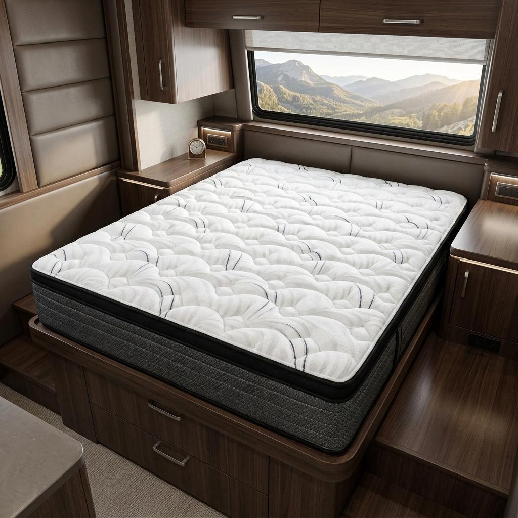 746853 12 in. Short Queen Size Foam Plush Euro Top Hybrid Mattress - 60 x 74 in.