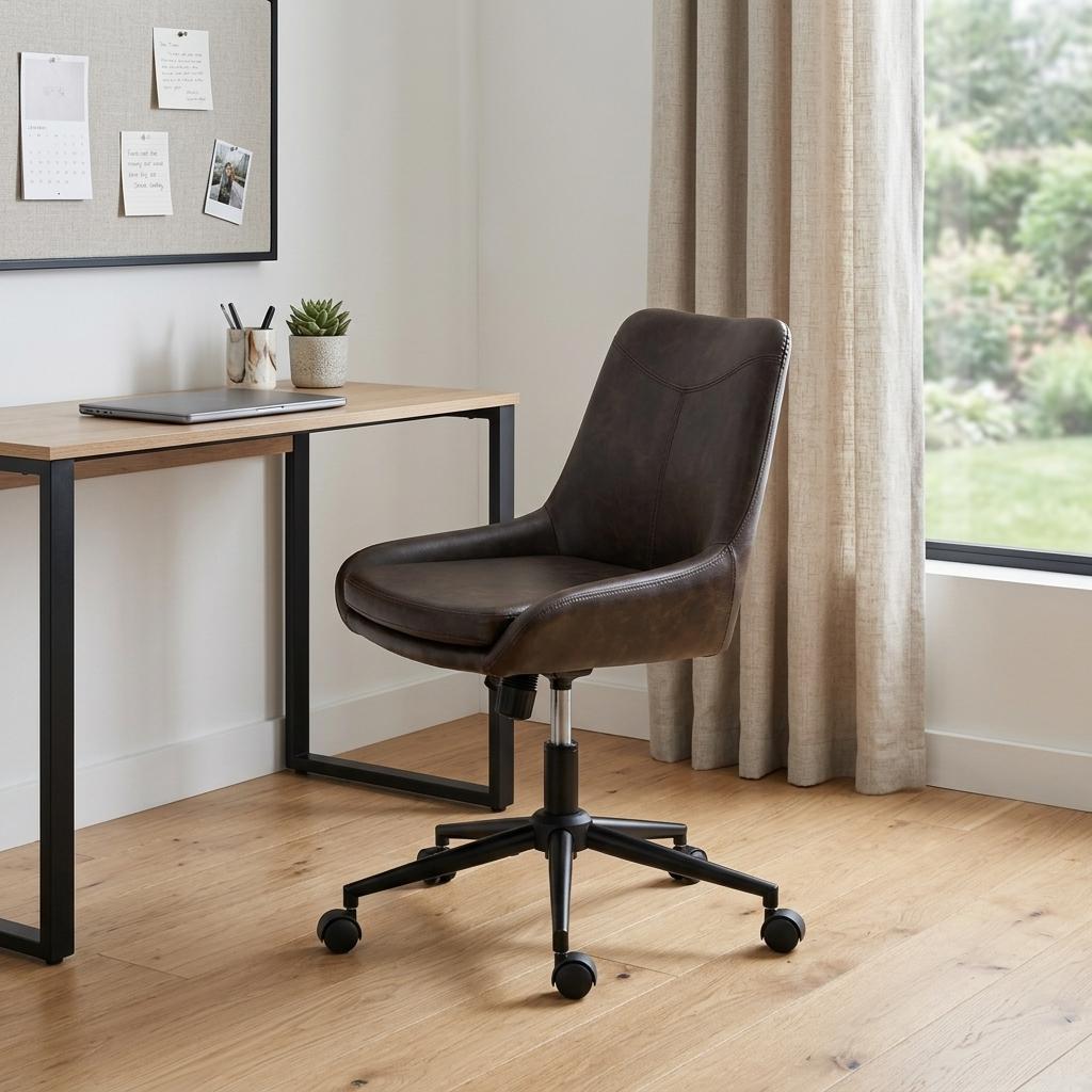 731424 Black Adjustable Height Swivel Rolling Office Chair