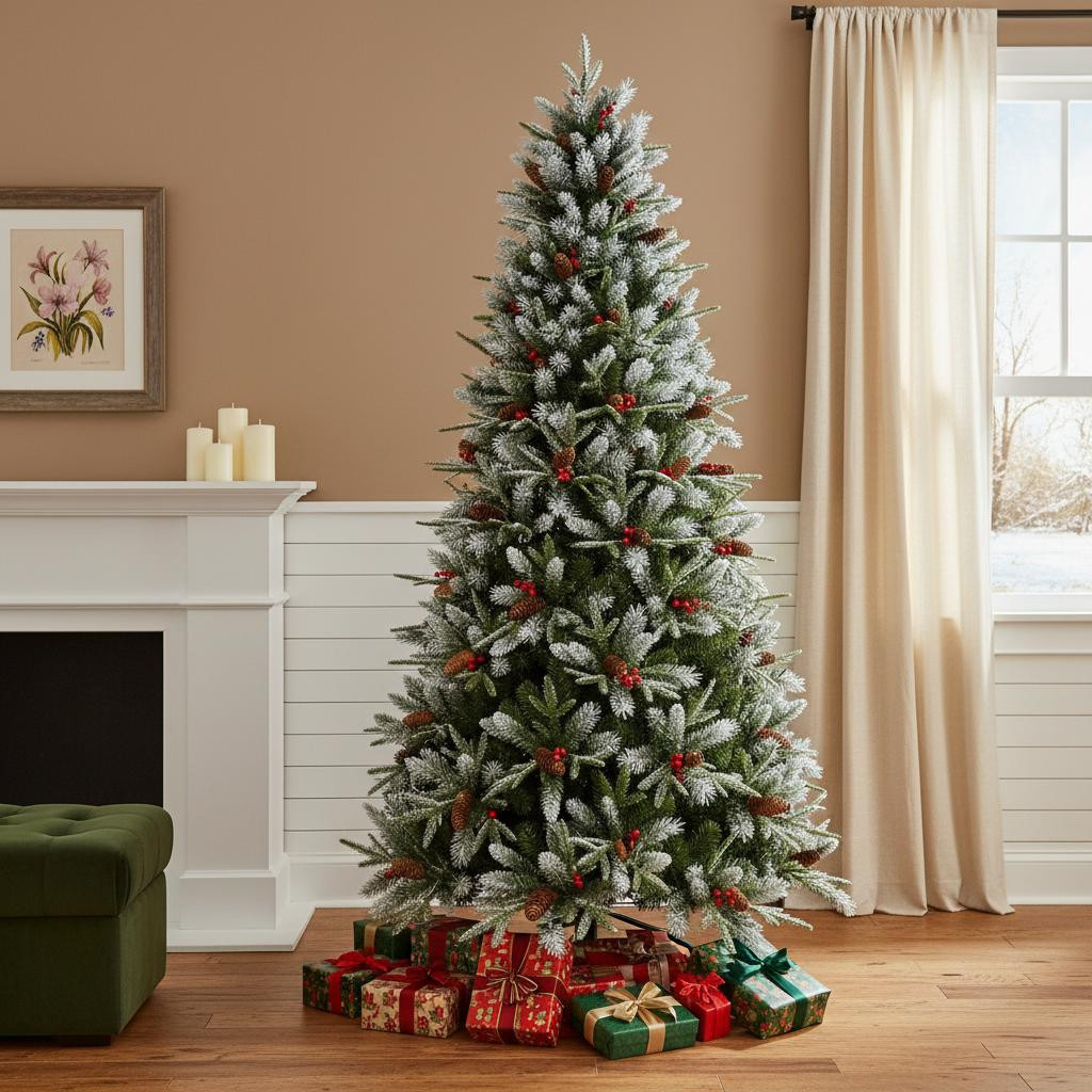 713052 White Full Pine Christmas Tree, 7.5 ft.