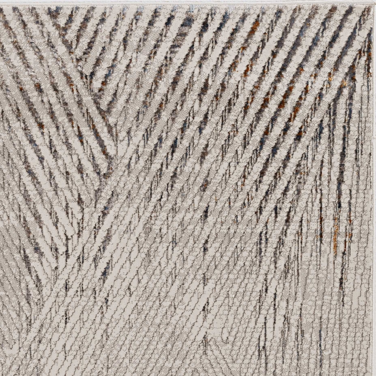 374788 39 x 55 in. Polyester Rug, Ivory & Grey