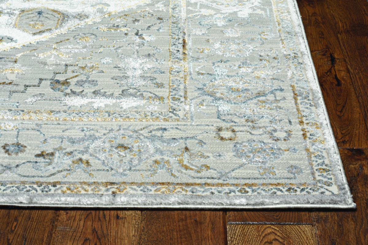 63 x 91 in. Grey Polyester Rug