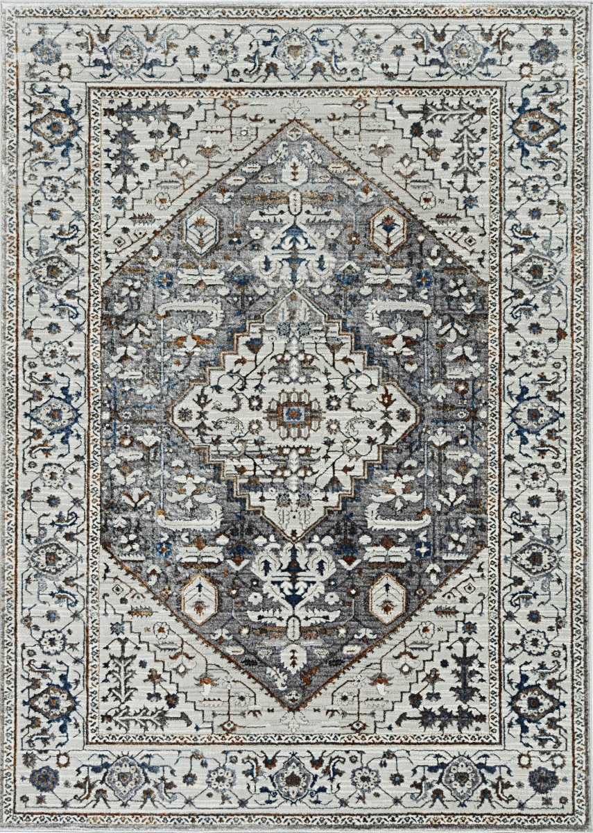 26 x 83 in. Grey Polyester Rug