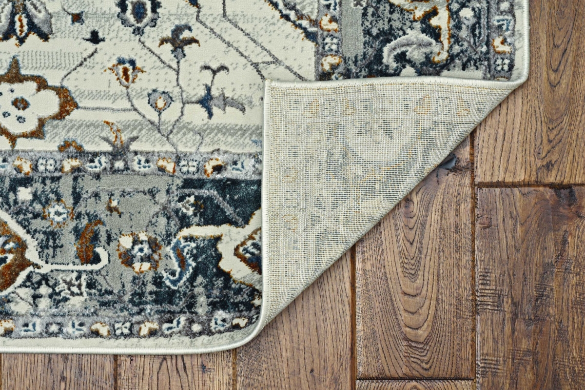 374767 94 x 130 in. Ivory or Grey Polyester Rug