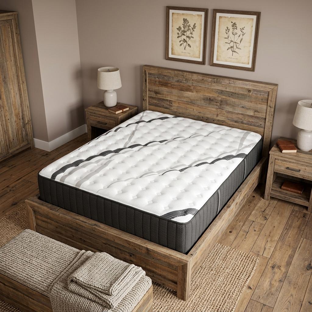 746829 14 in. White Graphite & Titanium Infused Split California King Size Gel Memory Foam Medium Hybrid Mattress
