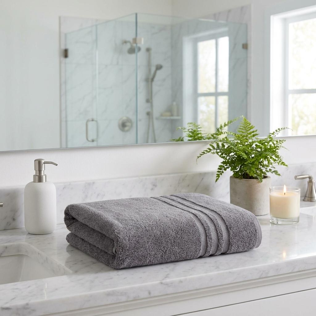 756191 Dark Gray Turkish Cotton 27 x 54 in. Bath Towel