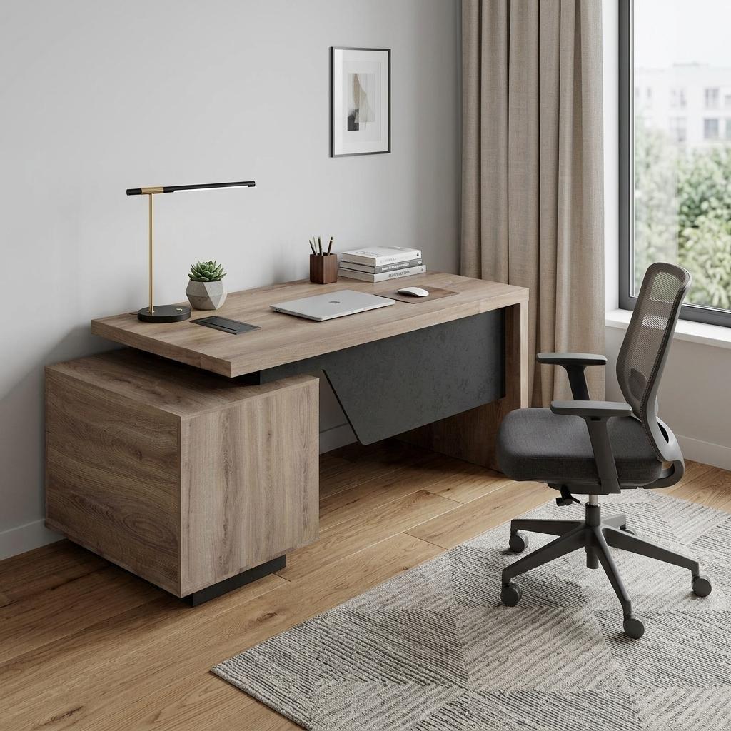 762928 71 in. Walnut Wood Pedestal Executive Desk with Two Drawers