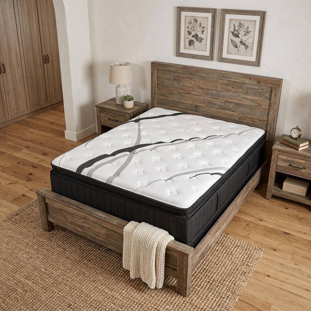 746822 16 in. White Graphite & Titanium Infused King Size Gel Memory Foam Ultra Plush Hybrid Mattress