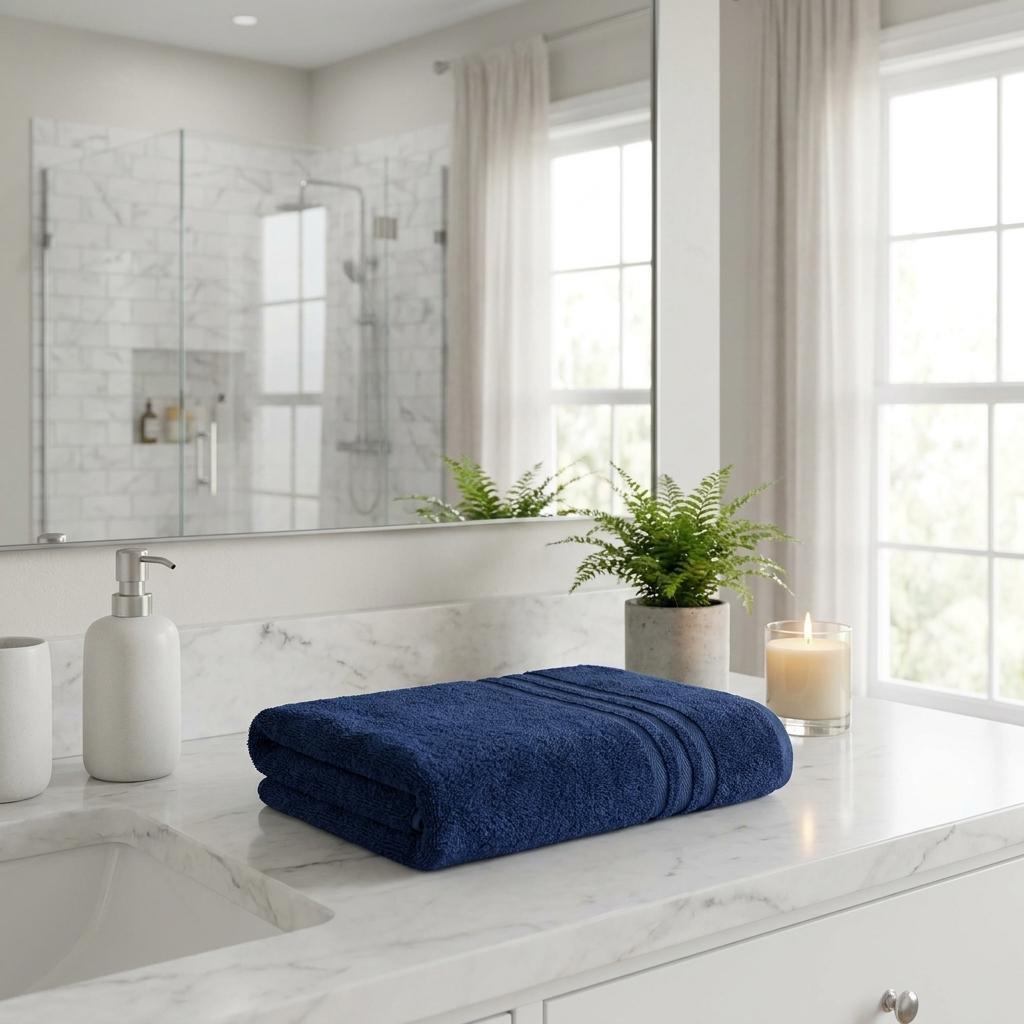 756006 Navy Blue Turkish Cotton 35 x 66 in. Bath Sheet