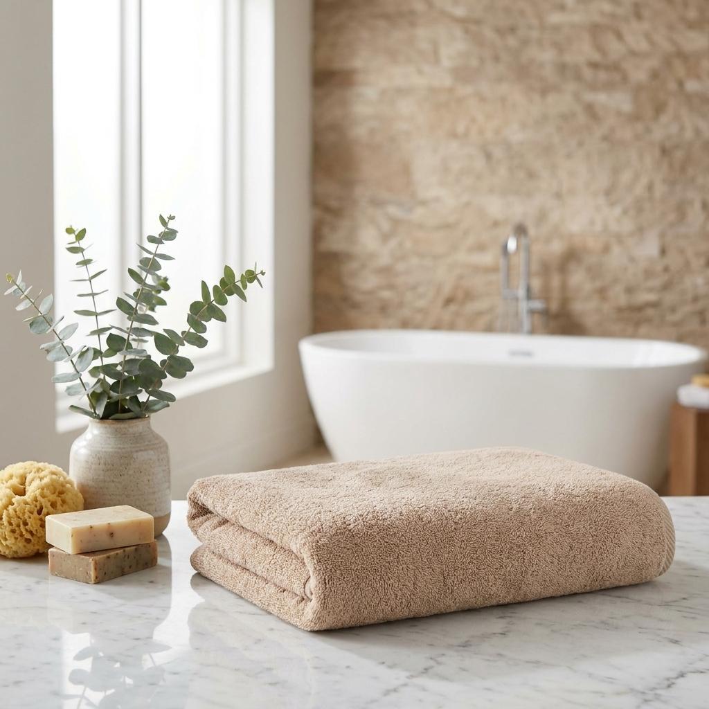 756176 Beige Turkish Cotton 27 x 54 in. Bath Towel