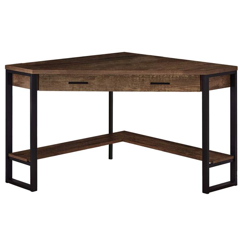 42 x 42 x 30 in. Brown Reclaimed Wood Corner Computer Desk