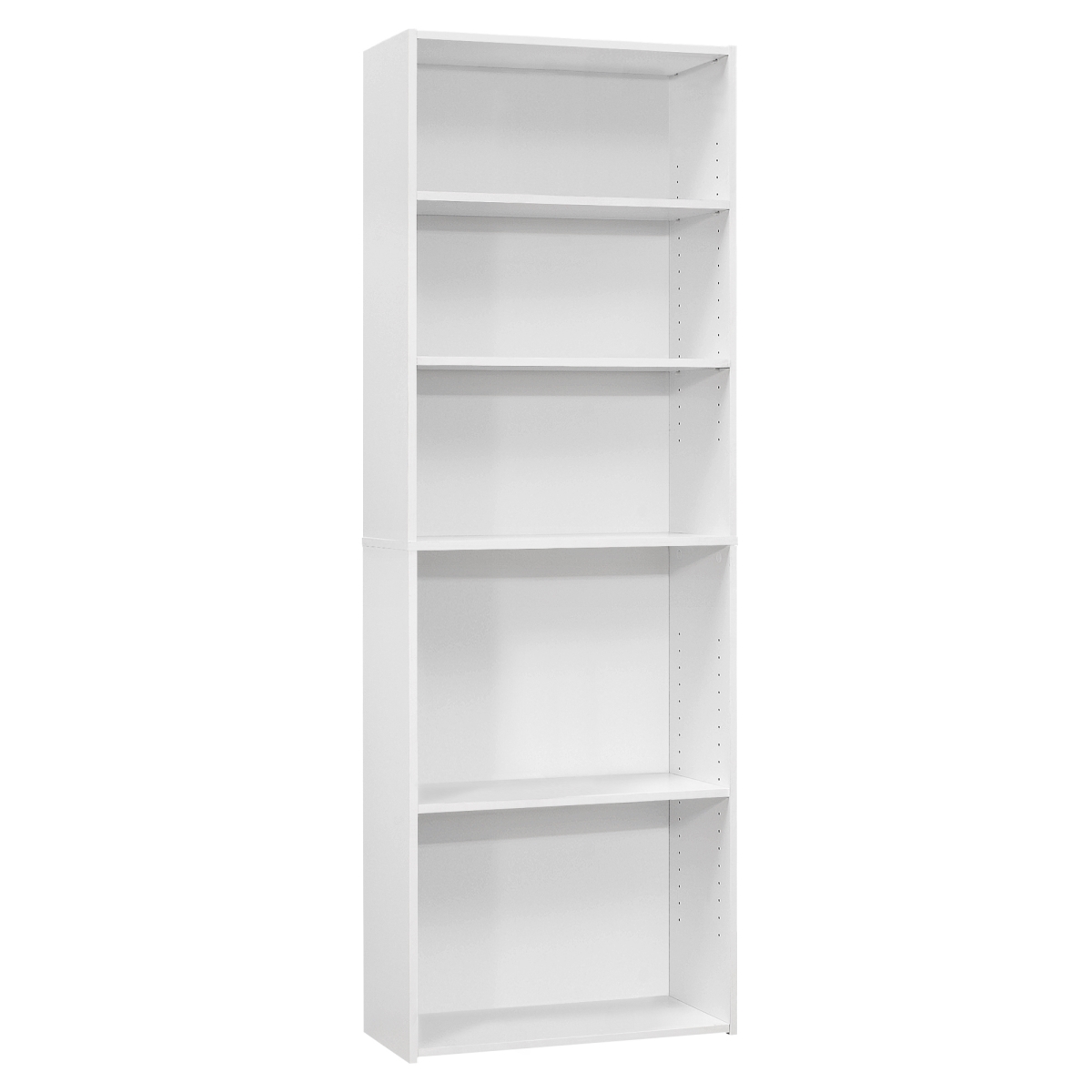 11.75 x 24.75 x 71.25 in. White 5 Shelves Bookcase