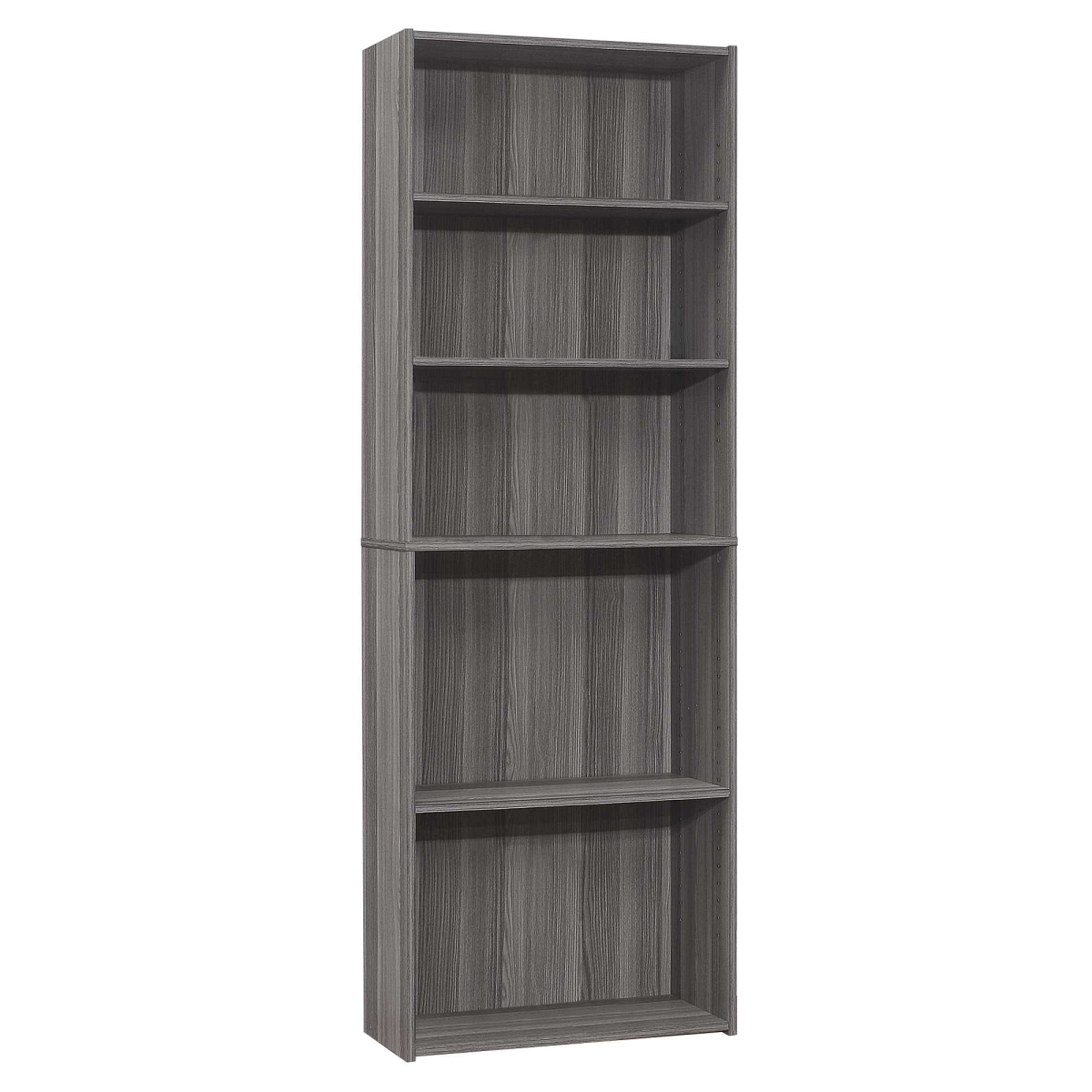 11.75 x 24.75 x 71.25 in. Grey 5 Shelves Bookcase