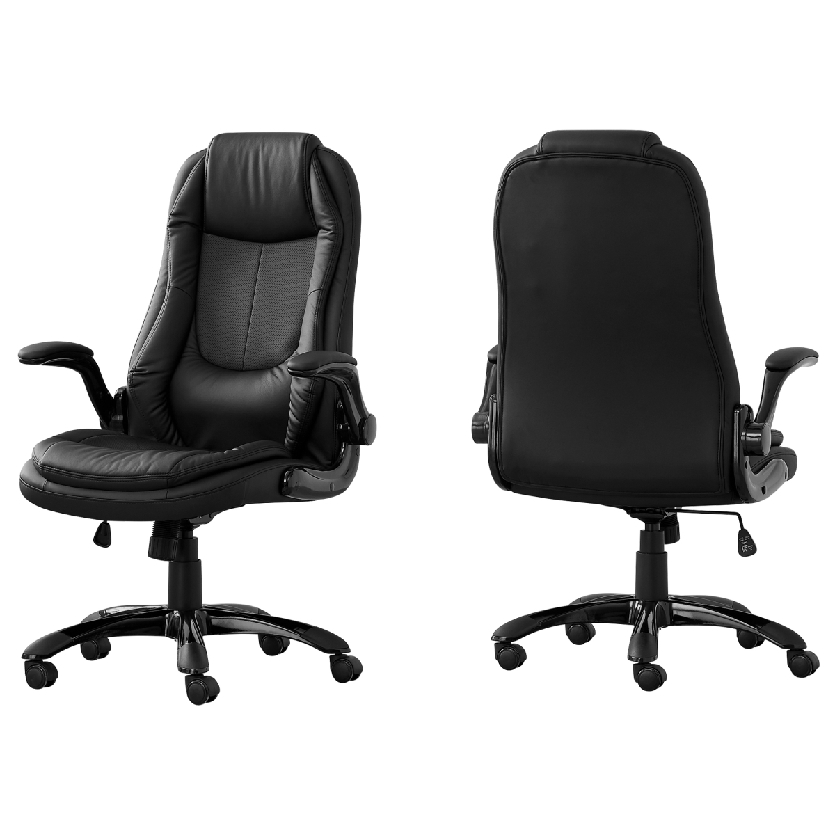 28.5 x 29.5 x 94 in. Leather-Look High Back Executive Office Chair, Black