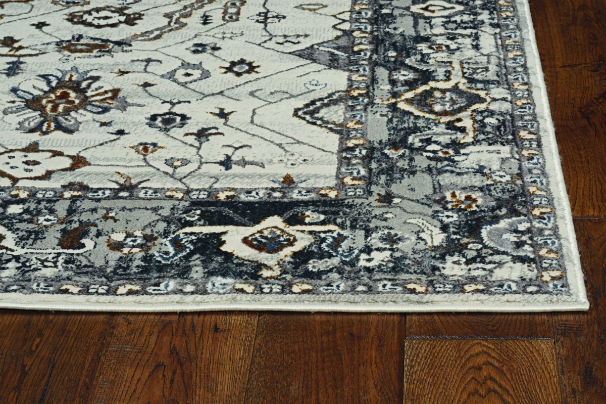 374765 63 x 91 in. Ivory or Grey Polyester Rug