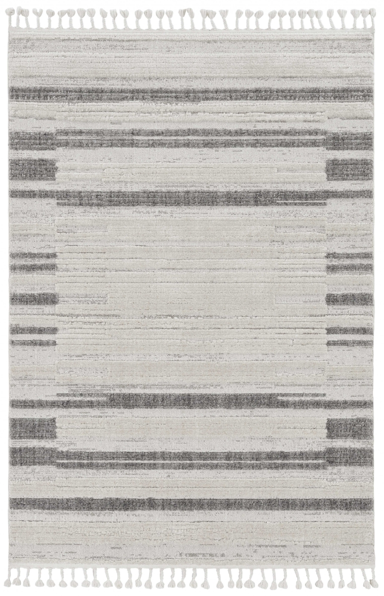 144 x 180 in. Polyester Rug, Ivory & Grey