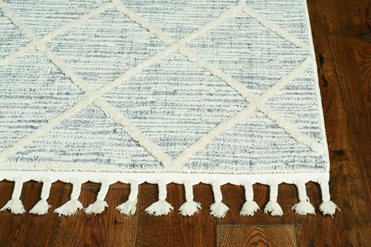144 x 180 in. Polyester Area Rug - Ivory & Grey