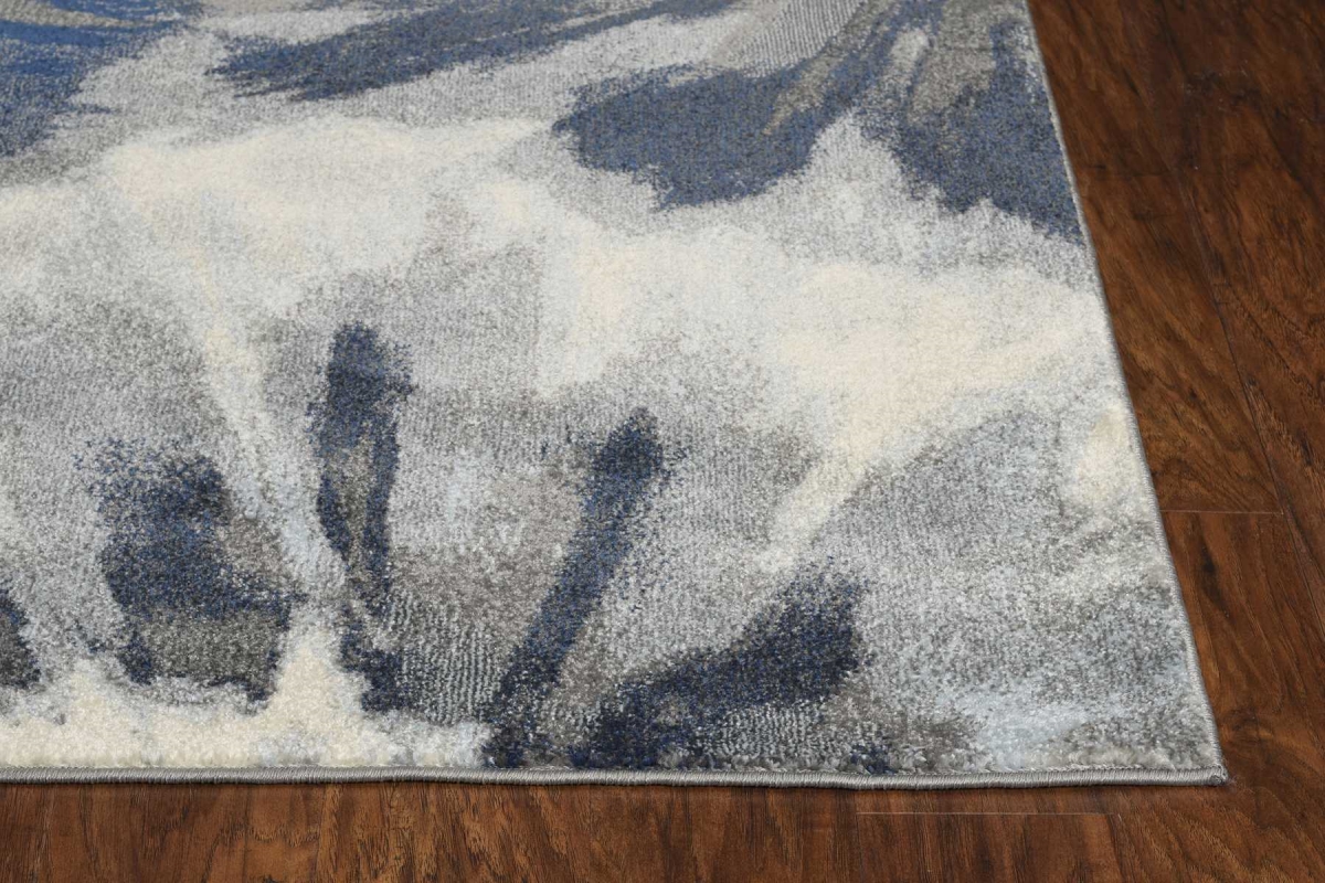 39 x 59 in. Ivory, Blue Polypropylene Rug