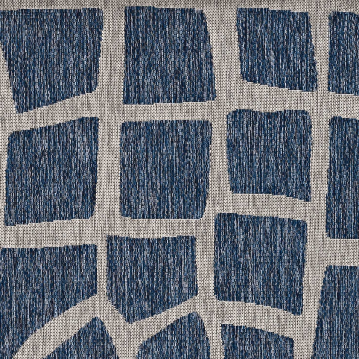 63 x 91 in. Blue or Grey Polypropylene Rug