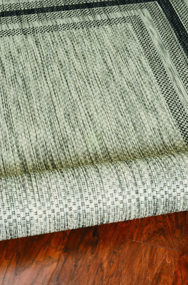 63 x 91 in. Grey Polypropylene Rug