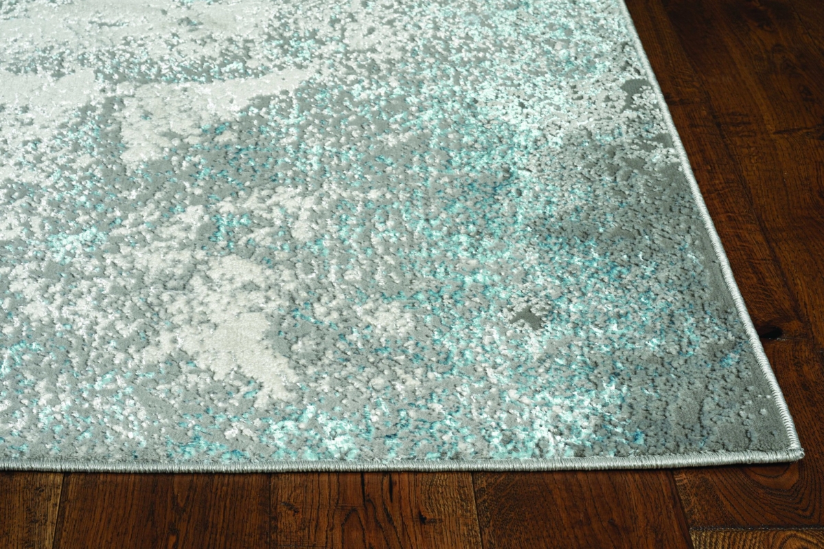 39 x 59 in. Silver or Blue Polypropylene or Polyester Rug