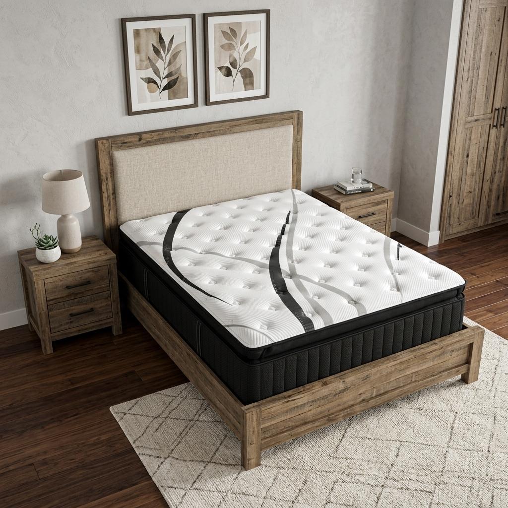 746818 16 in. White Graphite & Titanium Infused Full Double Gel Memory Foam Ultra Plush Hybrid Mattress