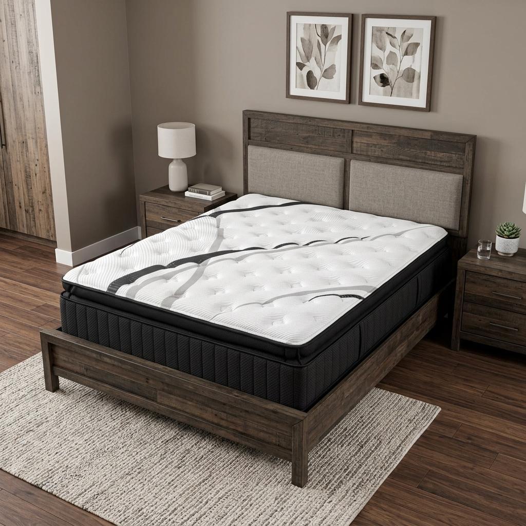 746819 16 in. White Graphite & Titanium Infused Split California King Size Gel Memory Foam Ultra Plush Hybrid Mattress