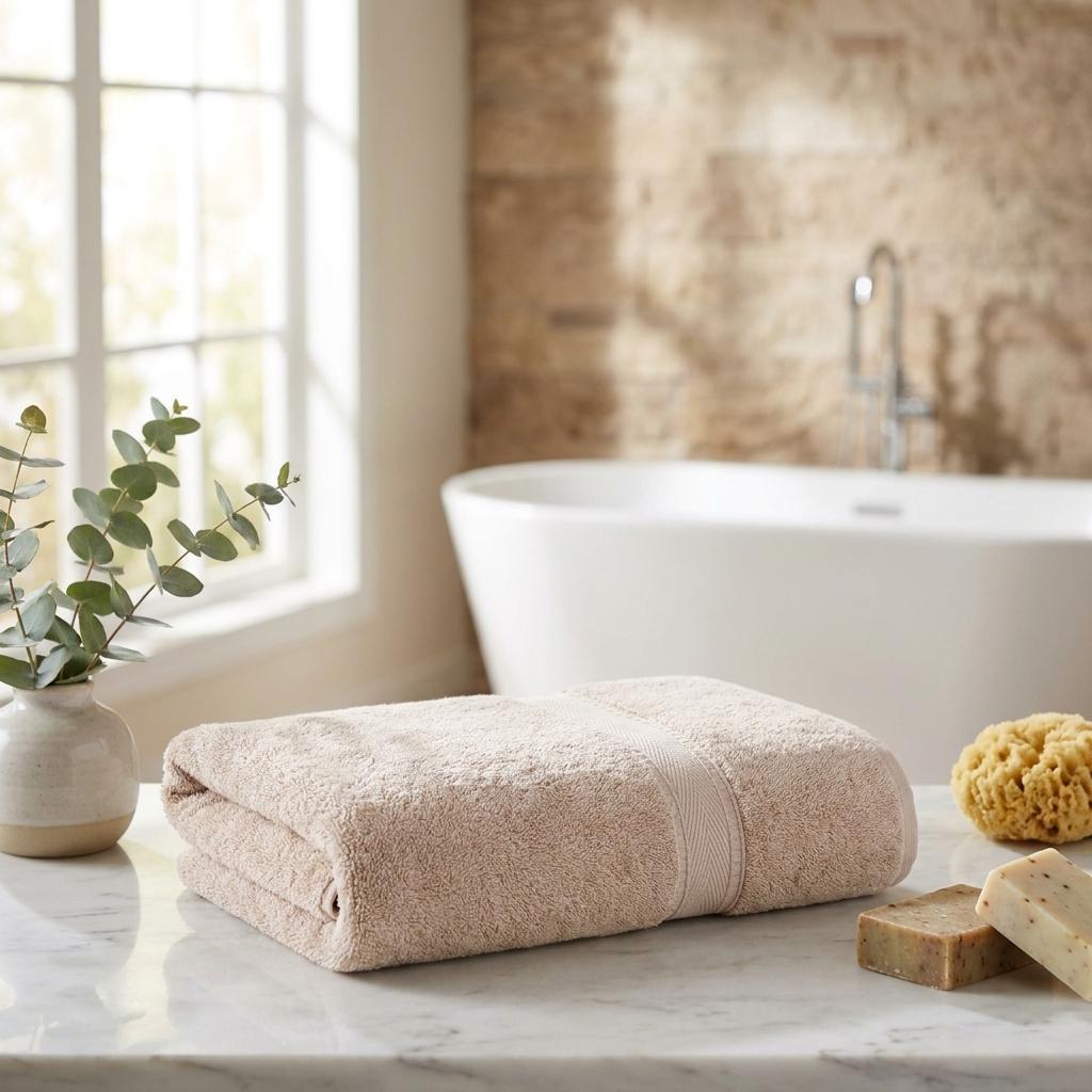 756164 Light Brown Turkish Cotton 27 x 54 in. Bath Towel