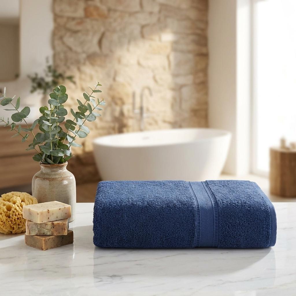 755993 Navy Blue Turkish Cotton 40 x 60 in. Bath Sheet