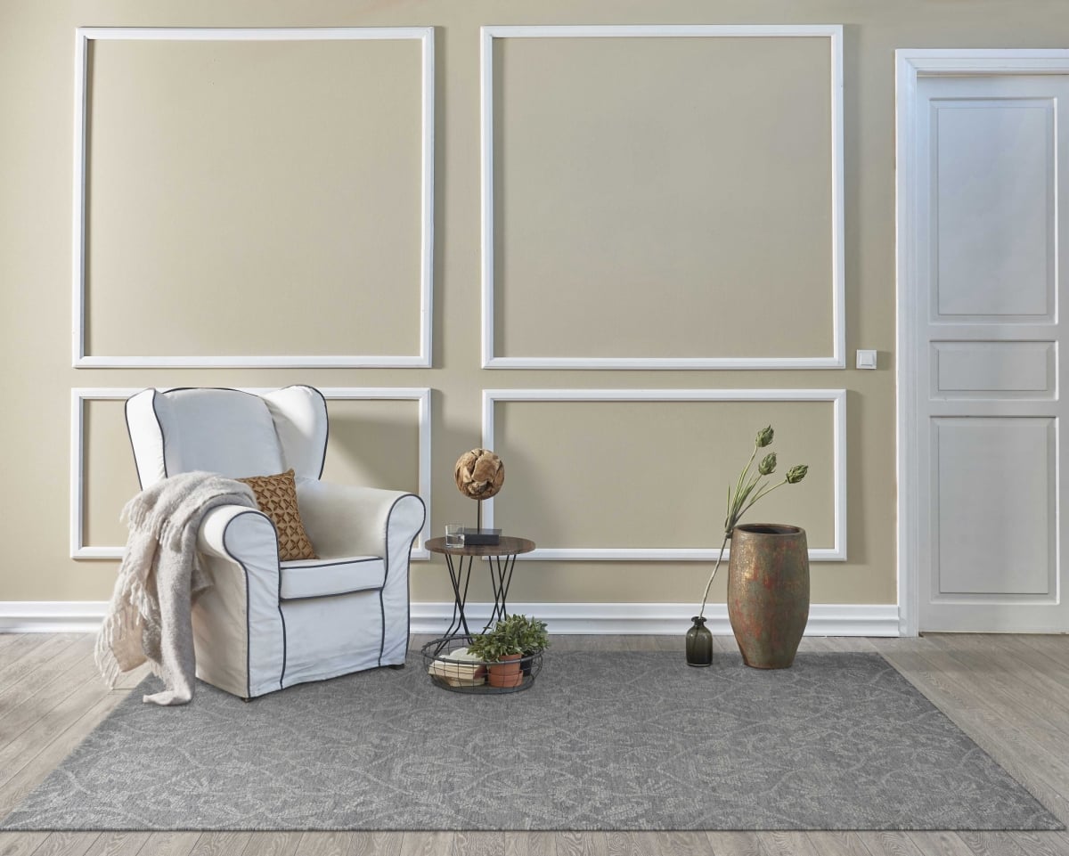 374730 60 x 84 in. Grey Wool Rug
