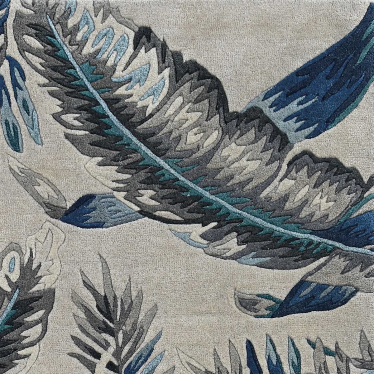 60 x 96 in. Grey or Blue Wool Rug