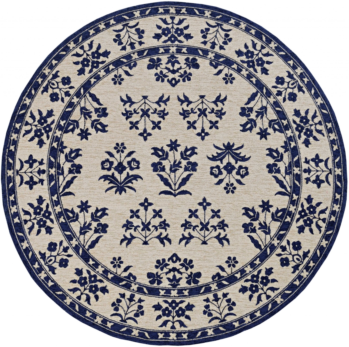 374710 90 x 90 in. Sand or Blue Polypropylene Rug