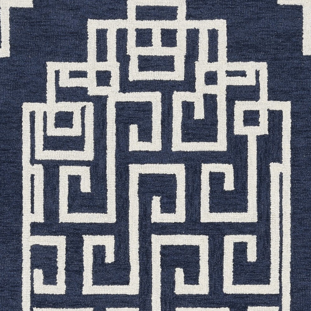 108 x 144 in. Wool Rug, Navy & Ivory