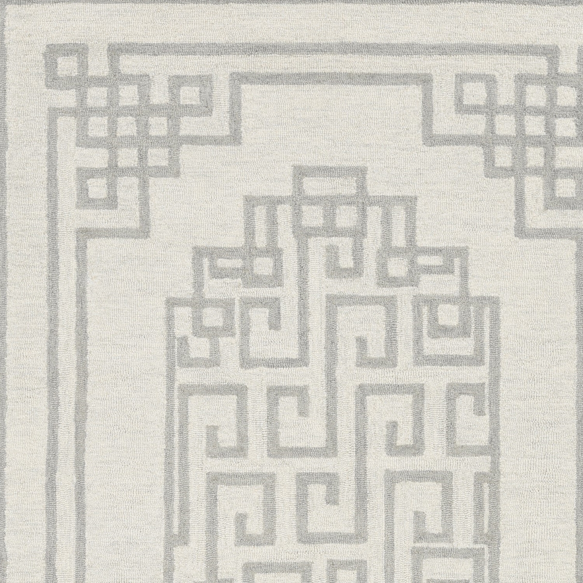 39 x 63 in. Wool Rug, Ivory & Grey