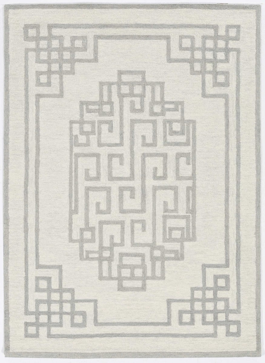 27 x 45 in. Wool Rectangle Area Rug - Ivory Grey