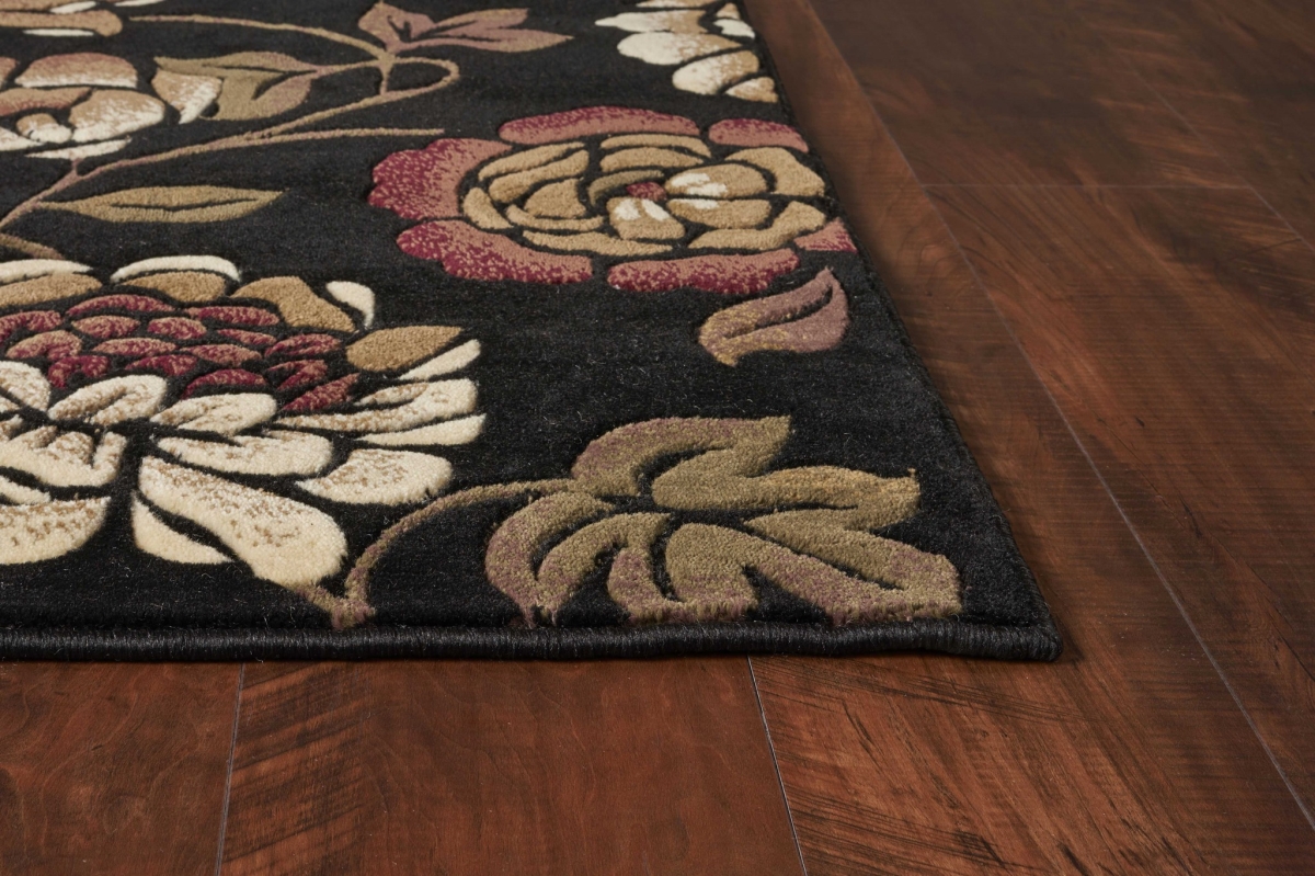 63 x 91 in. Black Polypropylene Rug