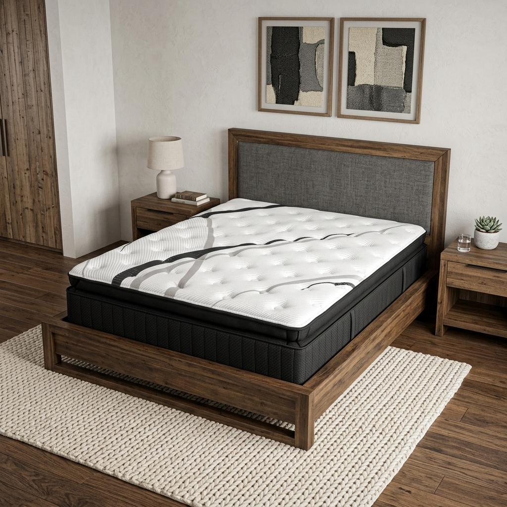746825 16 in. White Graphite & Titanium Infused California King Size Gel Memory Foam Ultra Plush Hybrid Mattress