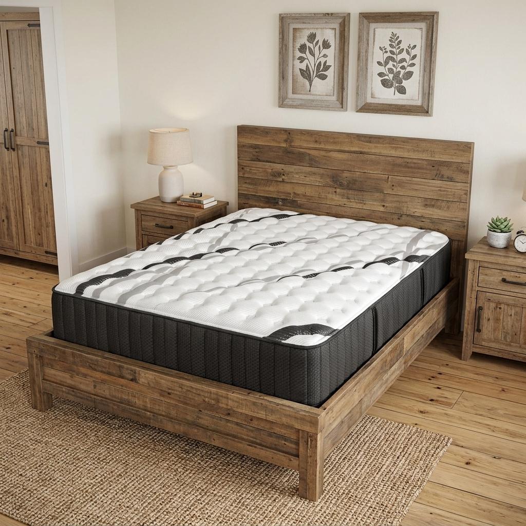 746830 14 in. White Graphite & Titanium Infused Queen Size Gel Memory Foam Medium Hybrid Mattress
