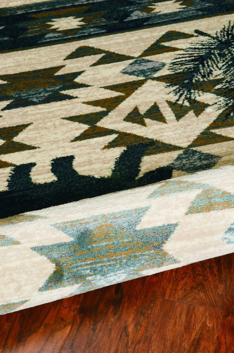 374411 94 x 118 in. Ivory or Blue Polypropylene Rug