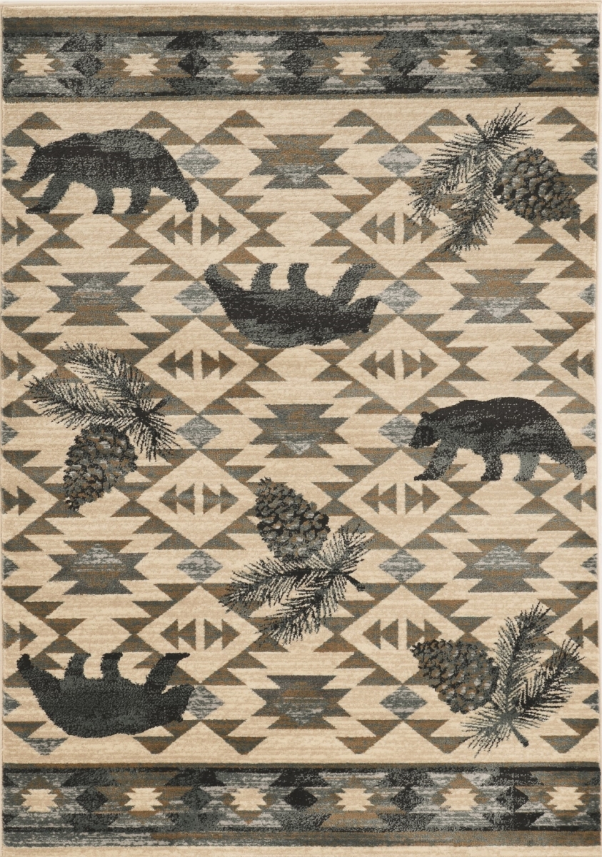 374409 39 x 63 in. Ivory or Blue Polypropylene Rug