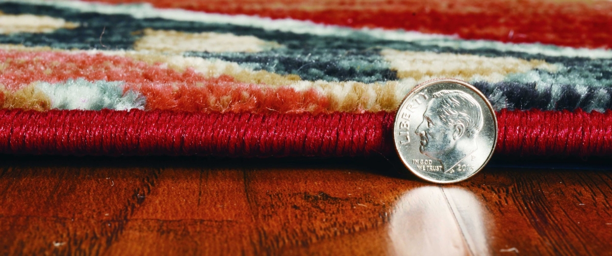 63 x 91 in. Red Polypropylene Rug