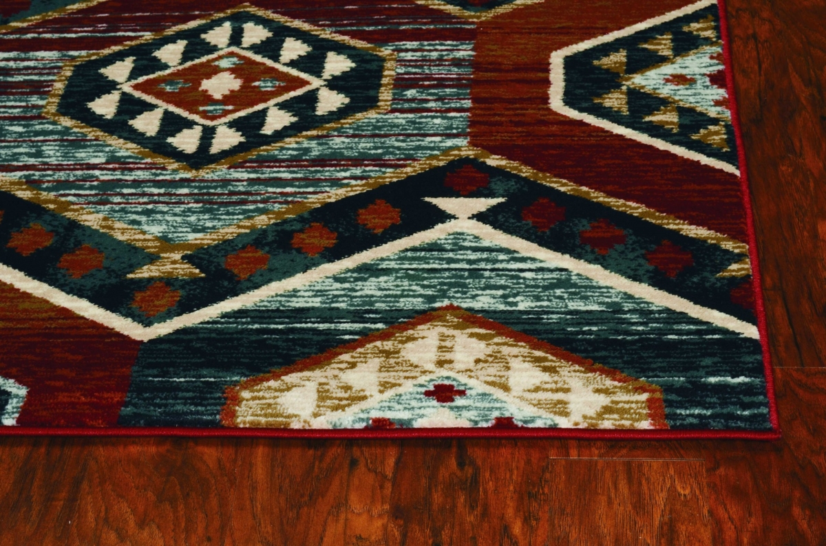 374401 39 x 63 in. Polypropylene Machine Woven Honeycomb Lodge Indoor Area Rug, Red