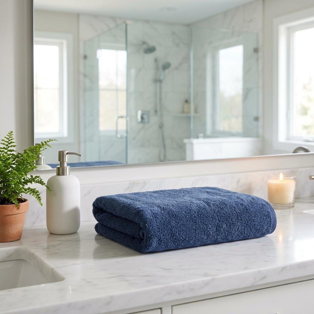 756180 Navy Blue Turkish Cotton 27 x 54 in. Bath Towel