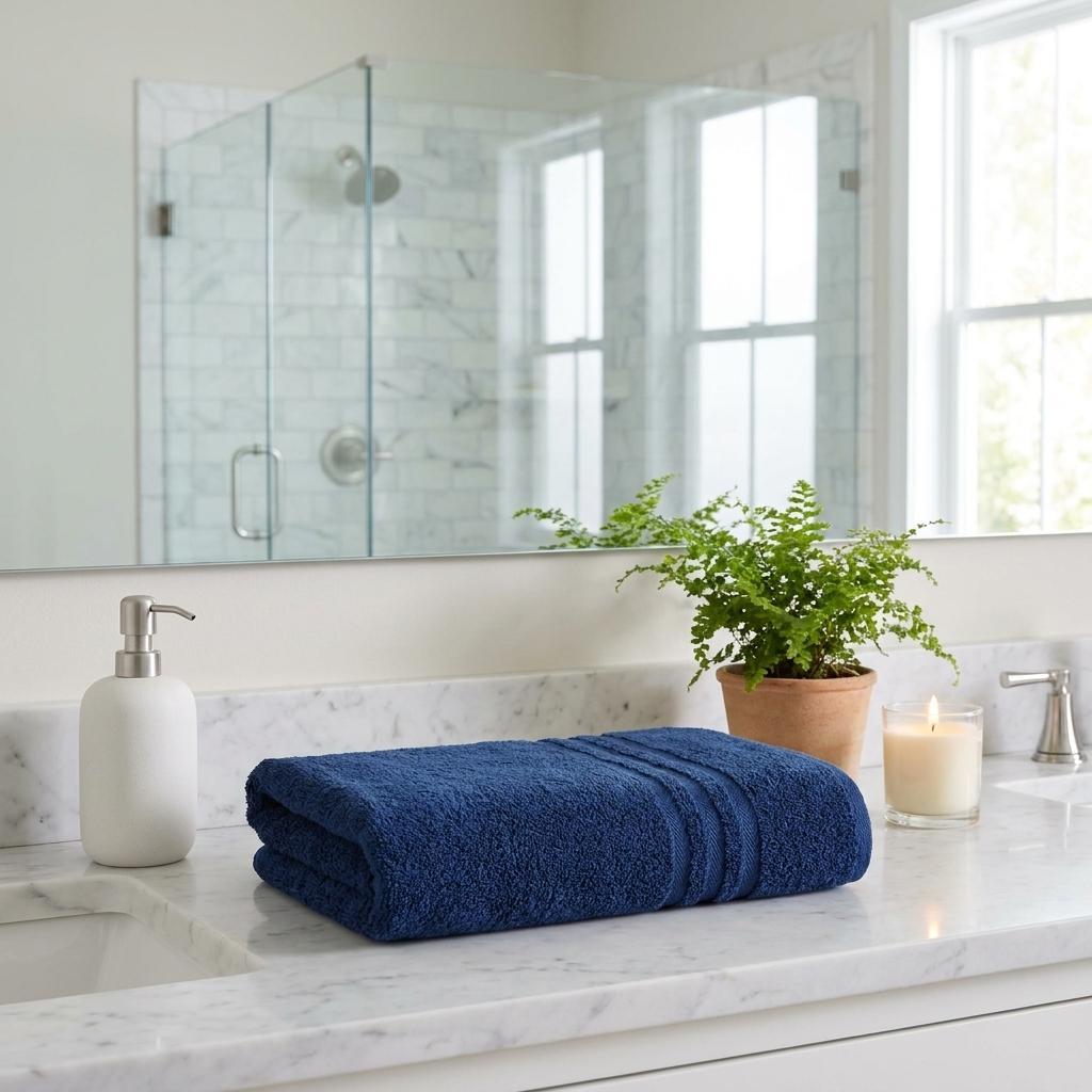 756189 Navy Blue Turkish Cotton 27 x 54 in. Bath Towel