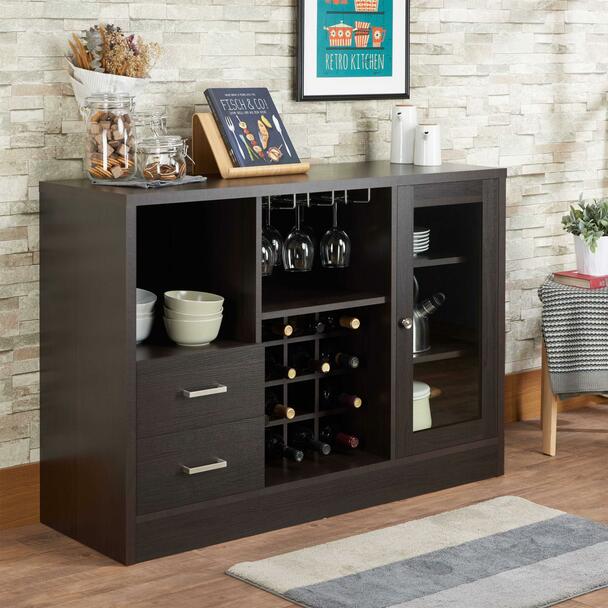 47 x 16 x 33 in. Wood Server, Espresso