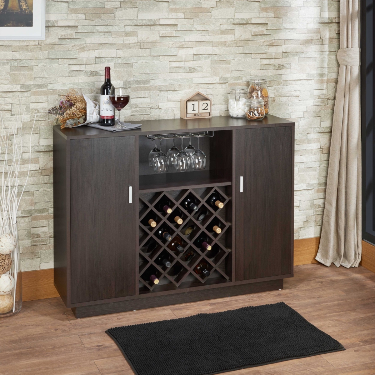Picture of HomeRoots 374274 47 x 14 x 35 in. Espresso Wood Server