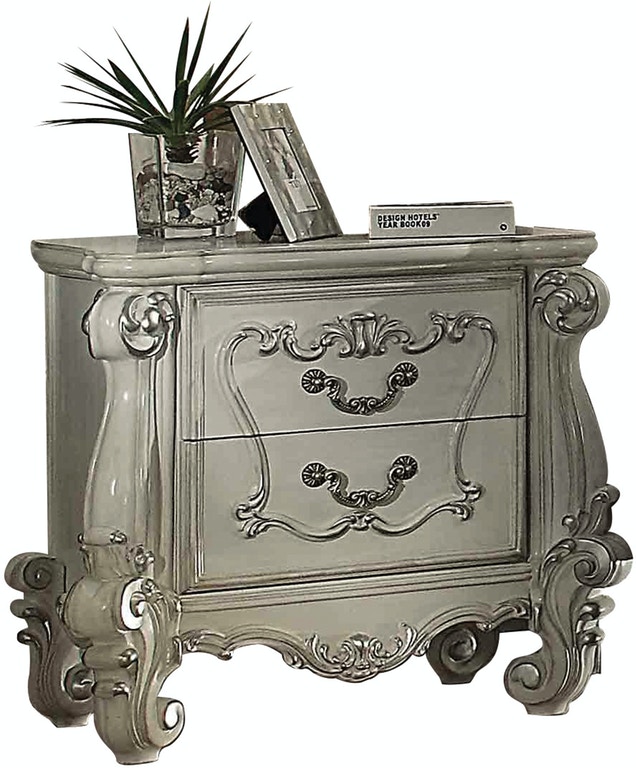 35 x 23 x 31 in. Wood Nightstand, Bone White