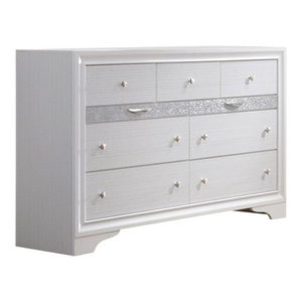 58 x 18 x 35 in. Wood Dresser, White