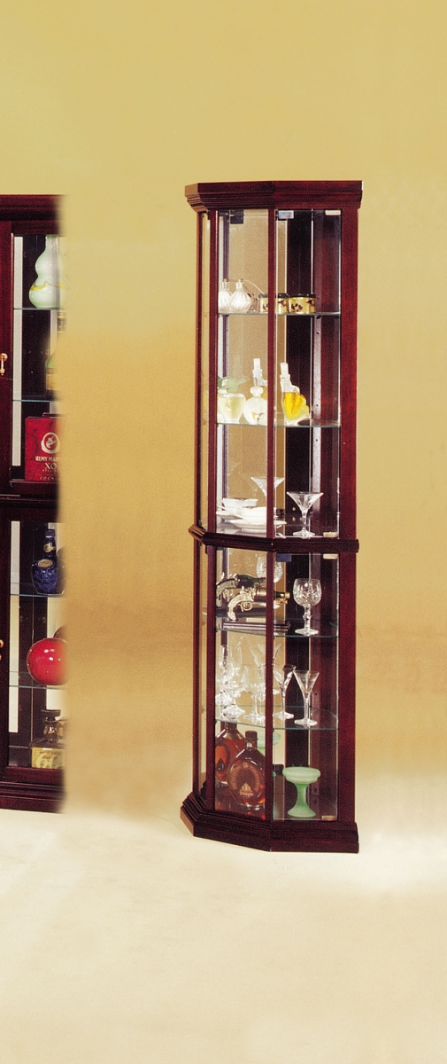 16 x 16 x 71 in. Glass Curio Cabinet, Cherry