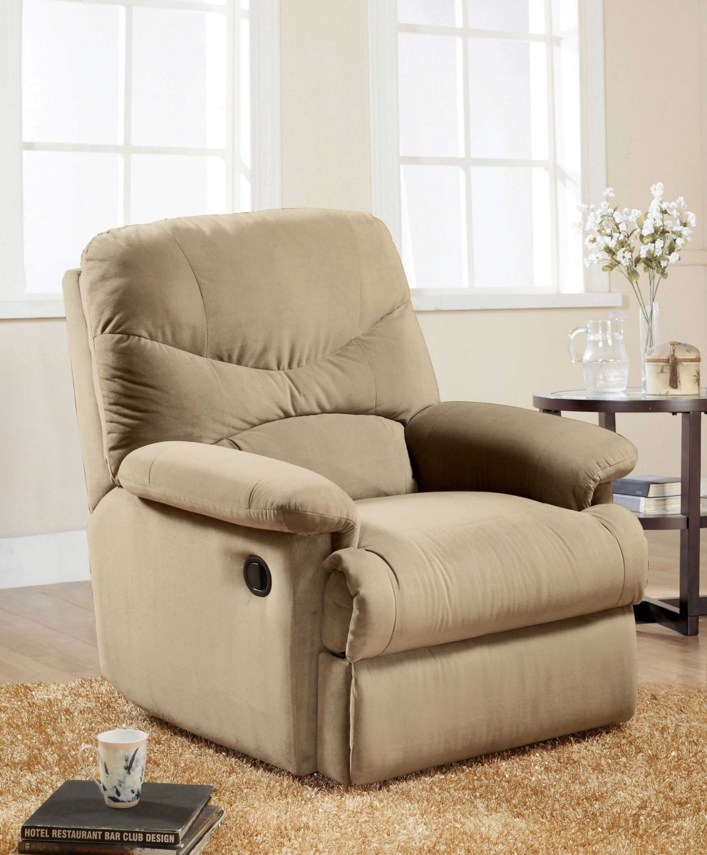35 x 35 x 40 in. Motion Microfiber Recliner, Beige