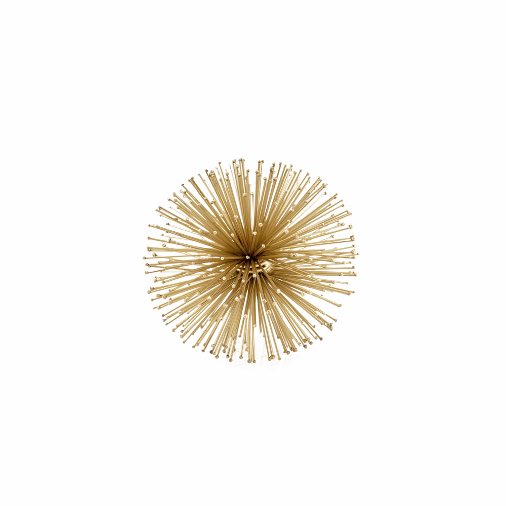 6 x 6 x 6 in. Iron Urchin Small Sphere, Gold
